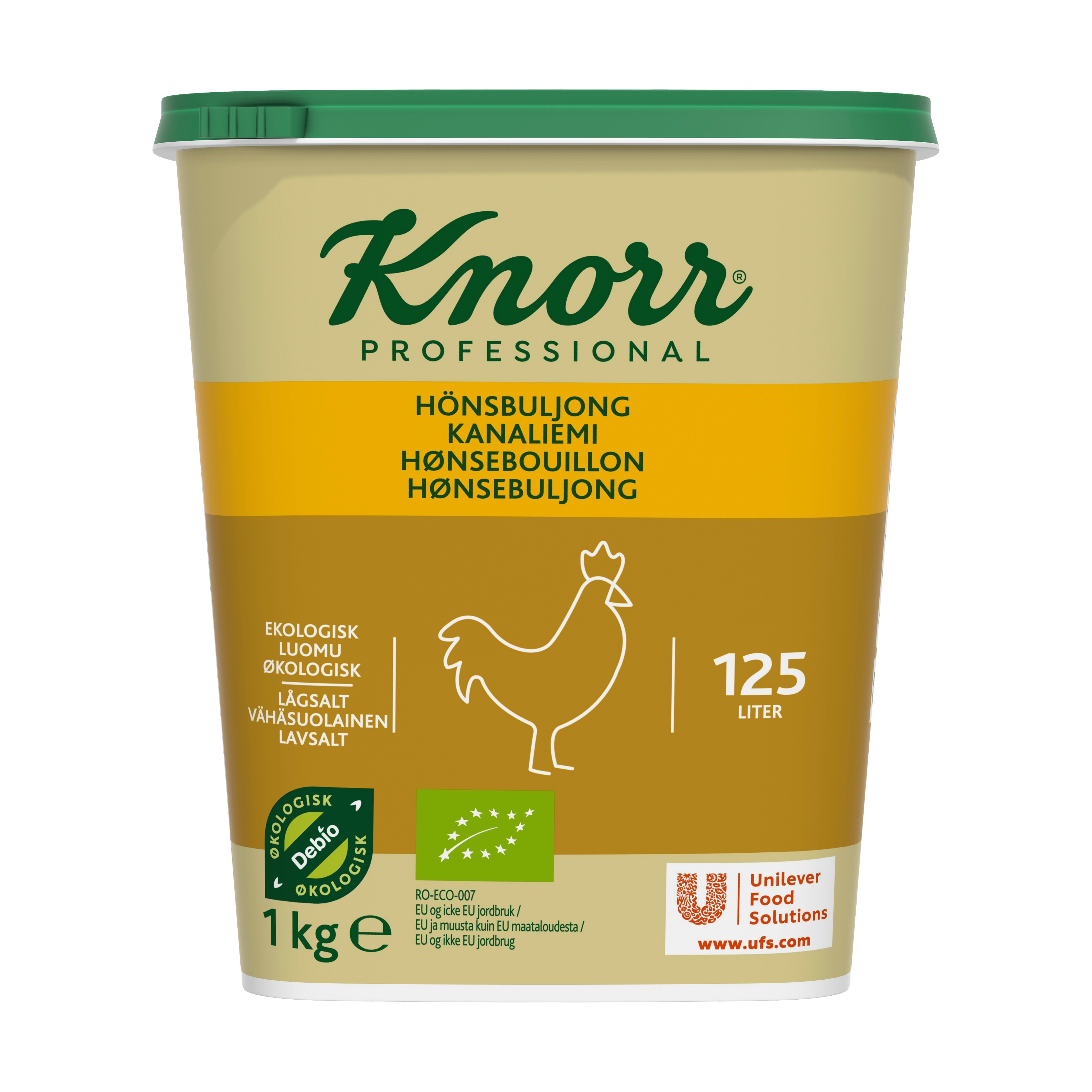 Knorr Hönsbuljong, lågsalt, Ekologisk, pulver 3 x1 kg - 